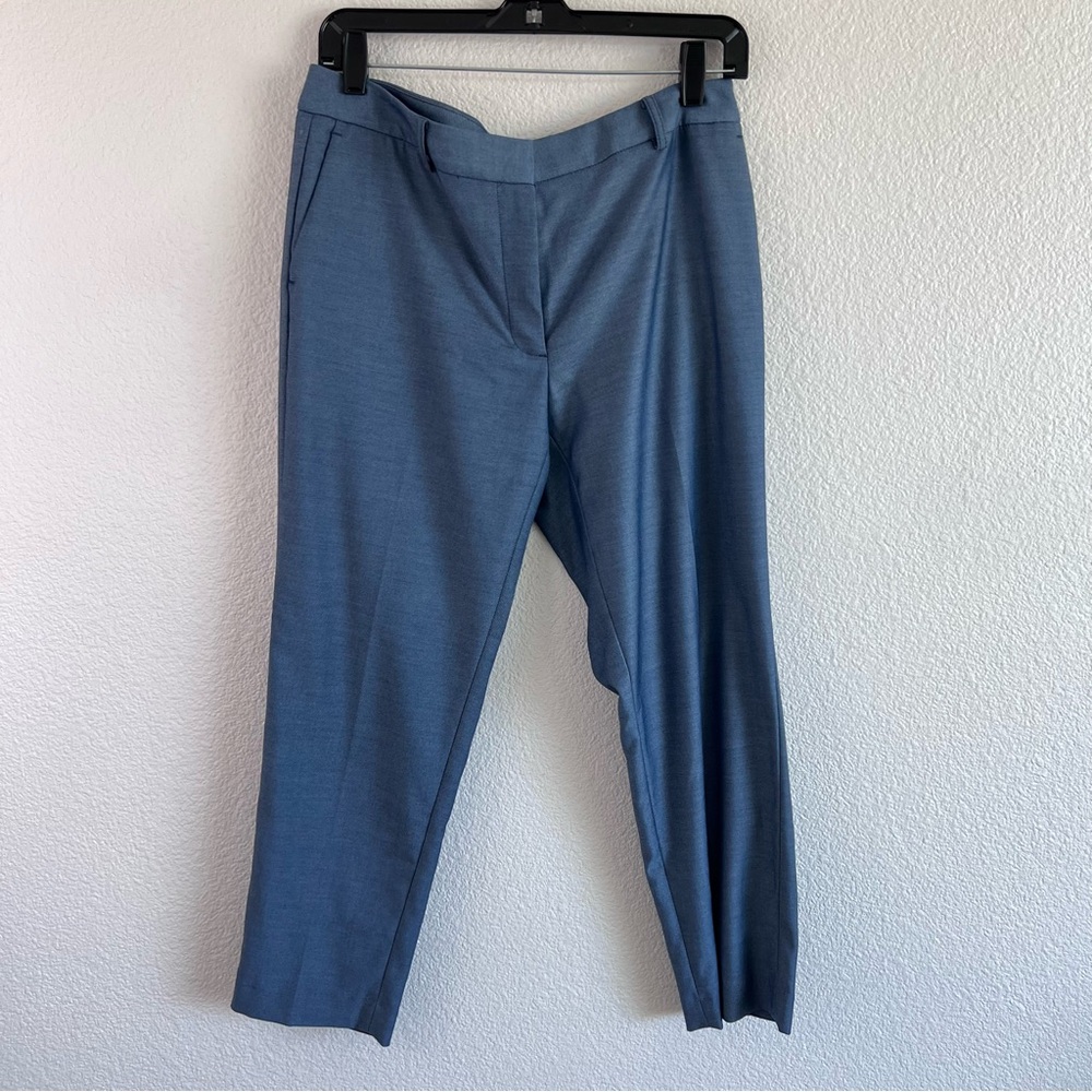 DKNY Women's Blue Slim Straight Crop Dress‎ Pants Work Trousers